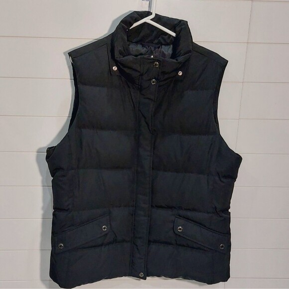 Talbots Jackets & Blazers - Talbots Down Puffer Vest Size XL Black Mock Neck Zipped Snaps